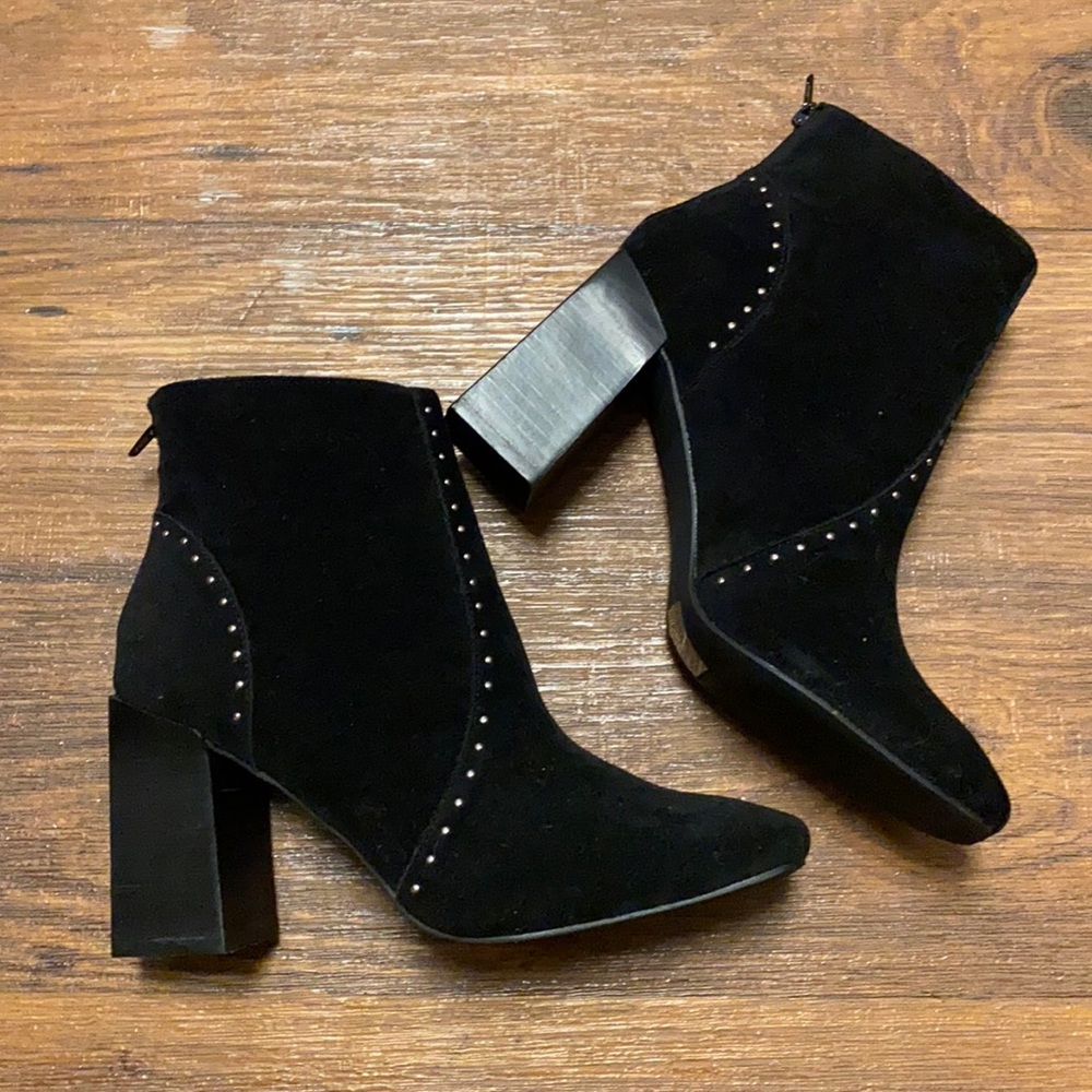 Black booties with little stud detail